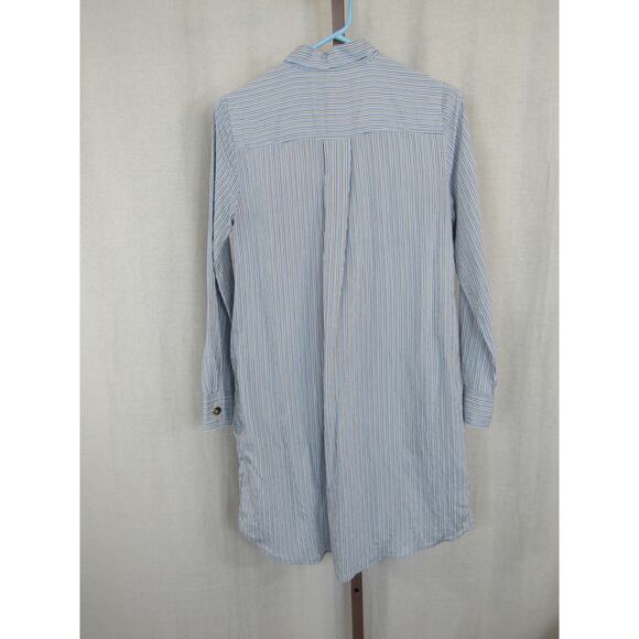LOFT XS Striped Pocket Shirtdress Blue White Striped Mini Dress *No belt* - Picture 7 of 7
